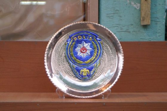 Amblemli Renkli Mine Dolgulu Tepsi