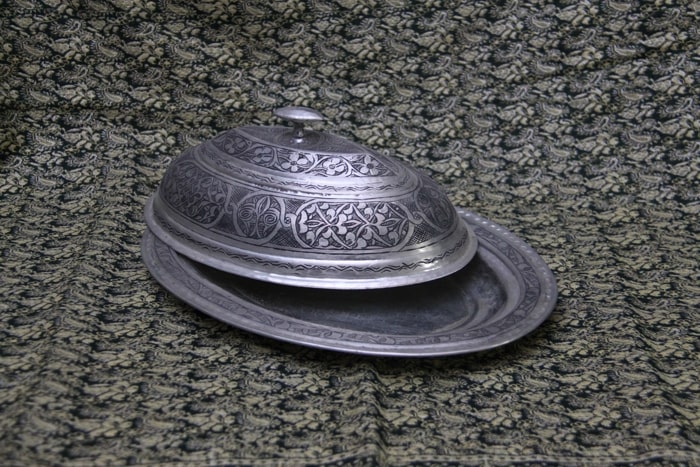 Oval Kapaklı Bakır Servis Kabı