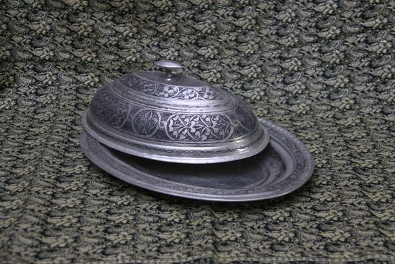 Oval Kapaklı Bakır Servis Kabı