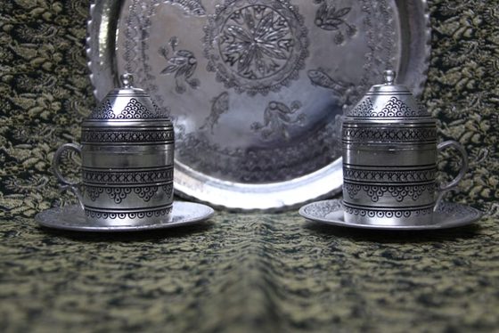 Kabartma Motifli Kahve Sunum Takımı