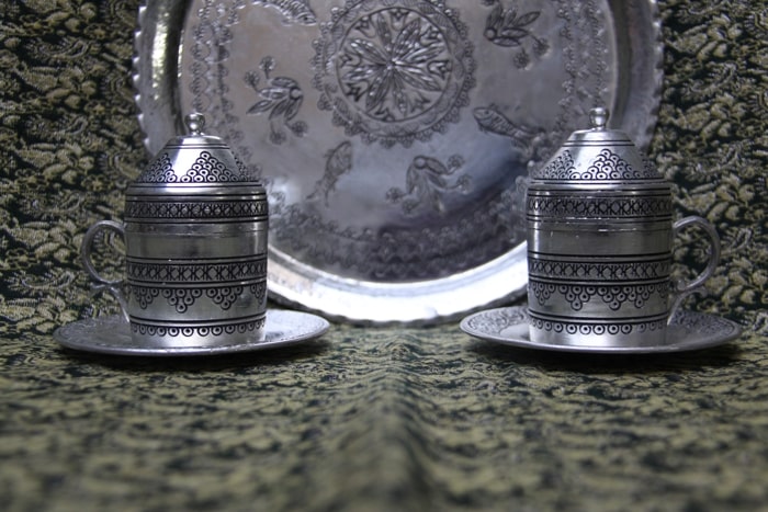 Kabartma Motifli Kahve Sunum Takımı